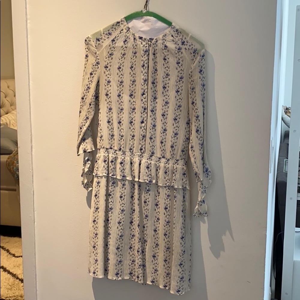 Delicate Blue Flower Print Club Monaco Dress.